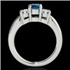 Image 2 : 2 CTW Si Certified Fancy Blue Diamond 3 Stone Solitaire Ring 10K White Gold - REF-290Y9K - 35444