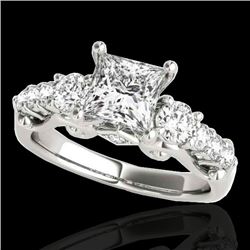1.75 CTW VS/SI Certified Princess Diamond 3 Stone Ring 10K White Gold - REF-394N9Y - 35358
