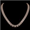 Image 1 : 36.30 CTW Princess Diamond Designer Necklace 18K Rose Gold - REF-6619X3T - 42633