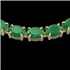 Image 1 : 68 CTW Emerald Eternity Designer Inspired Tennis Necklace 14K Yellow Gold - REF-234T9M - 23402