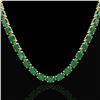 Image 2 : 68 CTW Emerald Eternity Designer Inspired Tennis Necklace 14K Yellow Gold - REF-234T9M - 23402