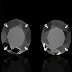 18 CTW Black VS/SI Diamond Designer Stud Earrings 14K Rose Gold - REF-381Y8K - 21694
