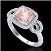 Image 2 : 2.75 CTW Morganite & Micro VS/SI Diamond Ring 18K White Gold - REF-83Y3K - 23006