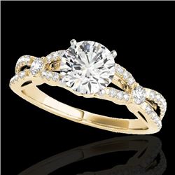 1.35 CTW H-SI/I Certified Diamond Solitaire Ring 10K Yellow Gold - REF-167N3Y - 35225