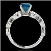 Image 2 : 1.4 CTW Si Certified Fancy Blue Diamond Solitaire Ring 10K White Gold - REF-162Y4K - 35246