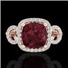 Image 1 : 3.75 CTW Garnet & Micro VS/SI Diamond Ring 14K Rose Gold - REF-54W9F - 23004