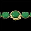 Image 1 : 76 CTW Emerald & Micro Pave VS/SI Diamond Halo Bracelet 14K Yellow Gold - REF-461X5T - 22258