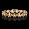 Image 1 : 17.3 CTW Fancy Citrine & Diamond Halo Bracelet 10K Rose Gold - REF-282K9W - 41277
