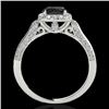 Image 2 : 1.5 CTW Certified VS Black Diamond Solitaire Halo Ring 10K White Gold - REF-68X8T - 33367