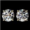 Image 1 : 3.05 CTW Certified H-I Quality Diamond Solitaire Stud Earrings 10K Yellow Gold - REF-645A2X - 36693