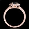 Image 2 : 1.15 CTW Certified VS Black Diamond Solitaire Halo Ring 10K Rose Gold - REF-48Y2K - 33467
