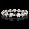 Image 2 : 17.15 CTW Opal & Diamond Halo Bracelet 10K White Gold - REF-321Y6K - 41249