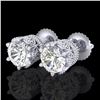 Image 1 : 2.04 CTW VS/SI Diamond Solitaire Art Deco Stud Earrings 18K White Gold - REF-361A8X - 37241