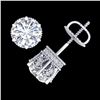 Image 4 : 2.04 CTW VS/SI Diamond Solitaire Art Deco Stud Earrings 18K White Gold - REF-361A8X - 37241