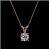Image 4 : 0.77 CTW Certified H-SI/I Quality Diamond Solitaire Necklace 10K Rose Gold - REF-97A5X - 36740