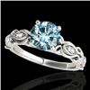 Image 1 : 1.1 CTW Si Certified Fancy Blue Diamond Solitaire Antique Ring 10K White Gold - REF-156H4A - 34635