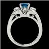 Image 2 : 1.45 CTW Si Certified Fancy Blue Diamond 3 Stone Ring 10K White Gold - REF-180X2T - 35336