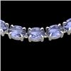 Image 1 : 56 CTW Tanzanite Eternity Designer Inspired Tennis Necklace 14K White Gold - REF-631N3Y - 23409