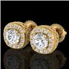 Image 1 : 1.69 CTW VS/SI Diamond Solitaire Art Deco Stud Earrings 18K Yellow Gold - REF-263W6F - 37120