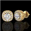 Image 2 : 1.69 CTW VS/SI Diamond Solitaire Art Deco Stud Earrings 18K Yellow Gold - REF-263W6F - 37120