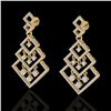 Image 1 : 3 CTW Micro Pave VS/SI Diamond Earrings Dangling Designer 14K Yellow Gold - REF-267A6X - 22490