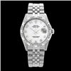 Image 2 : Rolex Men's Stainless Steel, QuickSet, Arabic Dial with Pyrimid Diam Bezel  - REF-509W5H