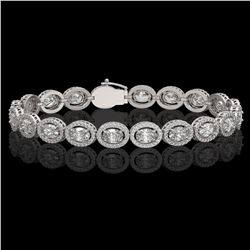 13.25 CTW Oval Diamond Designer Bracelet 18K White Gold - REF-2411M3H - 42617