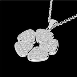 0.80 CTW Micro Pave VS/SI Diamond Designer Necklace 14K White Gold - REF-69T6M - 22601