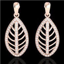 2 CTW Micro Pave VS/SI Diamond Designer Earrings 14K Rose Gold - REF-159K5W - 21473