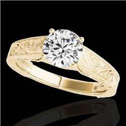1.5 CTW H-SI/I Certified Diamond Solitaire Antique Ring 10K Yellow Gold - REF-327X6T - 35193