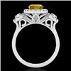 Image 2 : 1.75 CTW Certified Si/I Fancy Intense Yellow Diamond Solitaire Halo Ring 10K White Gold - REF-180X2T