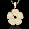 Image 2 : 0.80 CTW Micro Pave VS/SI Diamond Designer Necklace 14K Yellow Gold - REF-69Y6K - 22603