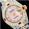 Image 1 : Rolex Men's Two Tone 14K Gold/SS, QuickSet, Roman Dial with Diam/Ruby Bezel - REF-533A6N