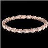 Image 2 : 11 CTW Morganite & VS/SI Diamond Eternity Bracelet 10K Rose Gold - REF-123Y6K - 21453