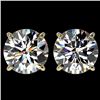 Image 1 : 4 CTW Certified H-I Quality Diamond Solitaire Stud Earrings 10K Yellow Gold - REF-1237M5H - 33133