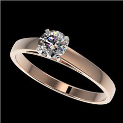 0.53 CTW Certified H-SI/I Quality Diamond Solitaire Engagement Ring 10K Rose Gold - REF-54T2M - 3646