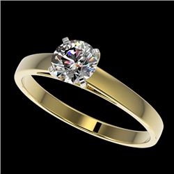 0.73 CTW Certified H-SI/I Quality Diamond Solitaire Engagement Ring 10K Yellow Gold - REF-97F5N - 36