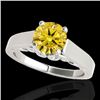 Image 1 : 1.25 CTW Certified Si/I Fancy Intense Yellow Diamond Solitaire Ring 10K White Gold - REF-254N5Y - 35