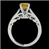 Image 2 : 1.25 CTW Certified Si/I Fancy Intense Yellow Diamond Solitaire Ring 10K White Gold - REF-254N5Y - 35
