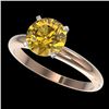 Image 1 : 2 CTW Certified Intense Yellow SI Diamond Solitaire Engagement Ring 10K Rose Gold - REF-527K3W - 329