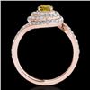 Image 2 : 1.86 CTW Certified Si/I Fancy Intense Yellow Diamond Solitaire Halo Ring 10K Rose Gold - REF-245M5H 