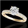 Image 1 : 1.43 CTW H-SI/I Certified Diamond Solitaire Antique Ring 10K Yellow Gold - REF-180Y2K - 34614