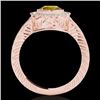 Image 2 : 1.50 CTW Certified Si/I Fancy Intense Yellow Diamond Solitaire Halo Ring 10K Rose Gold - REF-170W9F 