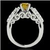Image 2 : 1.7 CTW Certified Si/I Fancy Intense Yellow Diamond Solitaire Ring 10K White Gold - REF-180N2Y - 352