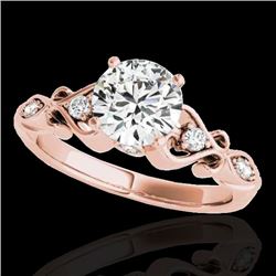 1.15 CTW H-SI/I Certified Diamond Solitaire Antique Ring 10K Rose Gold - REF-156N4Y - 34811