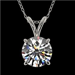 1.26 CTW Certified H-SI/I Quality Diamond Solitaire Necklace 10K White Gold - REF-240W2F - 36773