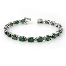 16.25 CTW Emerald Bracelet 10K White Gold - REF-94A5X - 13872