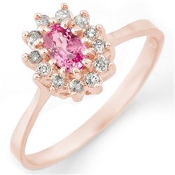 0.60 CTW Pink Sapphire & Diamond Ring 14K Rose Gold - REF-30X5T - 11285