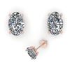 Image 2 : 1.02 CTW Oval Cut VS/SI Diamond Stud Designer Earrings 14K Rose Gold - REF-148A5X - 30588