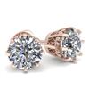 Image 1 : 1.0 CTW VS/SI Diamond Stud Solitaire Earrings 18K Rose Gold - REF-178W2F - 35663